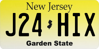 NJ license plate J24HIX