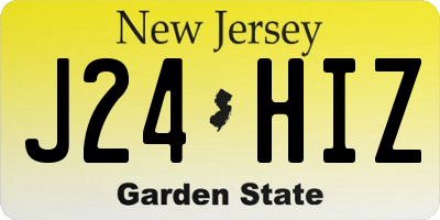NJ license plate J24HIZ