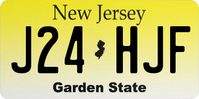 NJ license plate J24HJF