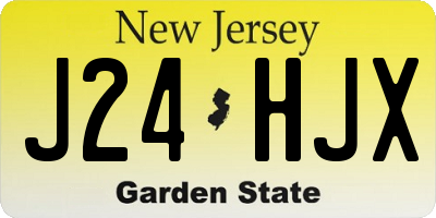NJ license plate J24HJX