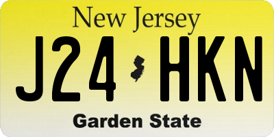 NJ license plate J24HKN