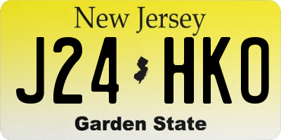 NJ license plate J24HKO