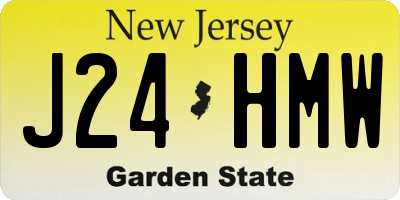 NJ license plate J24HMW