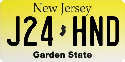 NJ license plate J24HND