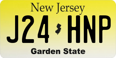NJ license plate J24HNP