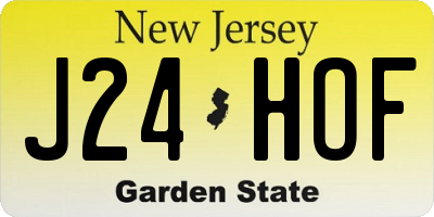 NJ license plate J24HOF