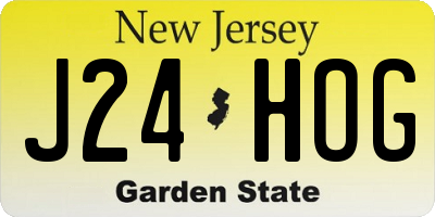 NJ license plate J24HOG