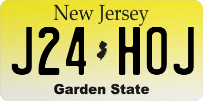 NJ license plate J24HOJ