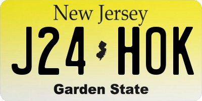 NJ license plate J24HOK