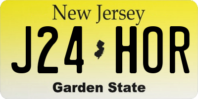 NJ license plate J24HOR