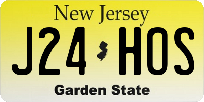 NJ license plate J24HOS