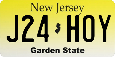 NJ license plate J24HOY