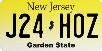 NJ license plate J24HOZ