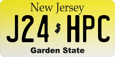 NJ license plate J24HPC
