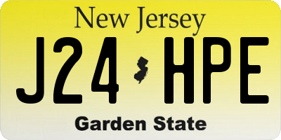 NJ license plate J24HPE
