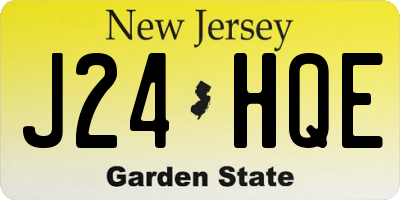 NJ license plate J24HQE