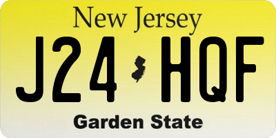 NJ license plate J24HQF