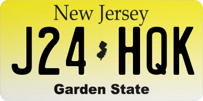 NJ license plate J24HQK