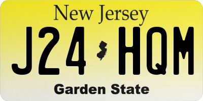 NJ license plate J24HQM