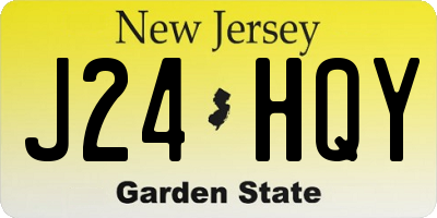 NJ license plate J24HQY