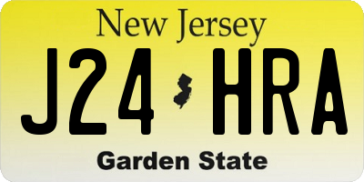 NJ license plate J24HRA