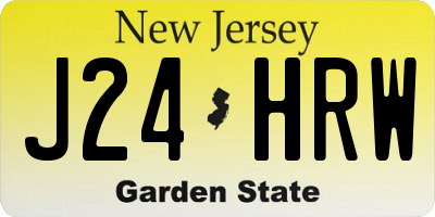 NJ license plate J24HRW