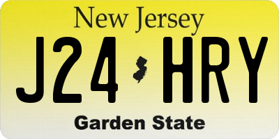 NJ license plate J24HRY
