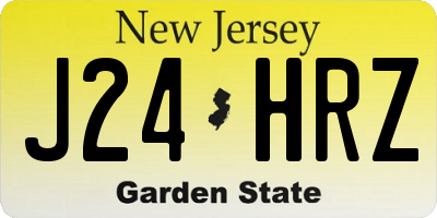 NJ license plate J24HRZ