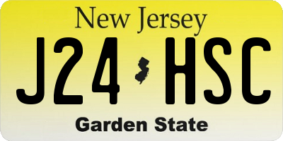 NJ license plate J24HSC