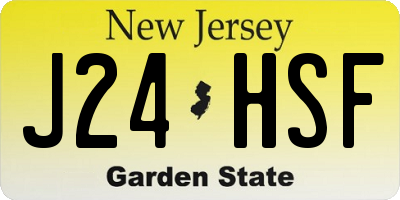 NJ license plate J24HSF