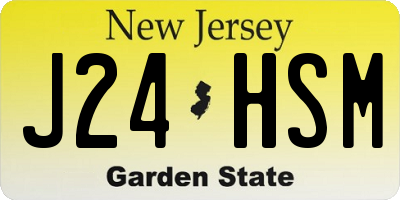 NJ license plate J24HSM