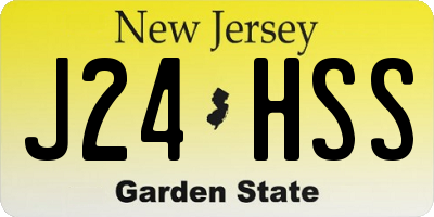 NJ license plate J24HSS