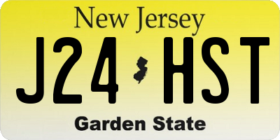 NJ license plate J24HST