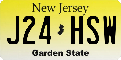 NJ license plate J24HSW