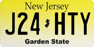 NJ license plate J24HTY