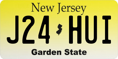 NJ license plate J24HUI