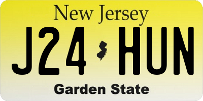 NJ license plate J24HUN