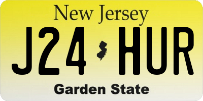 NJ license plate J24HUR