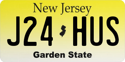 NJ license plate J24HUS