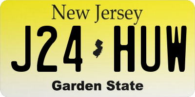 NJ license plate J24HUW