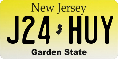 NJ license plate J24HUY