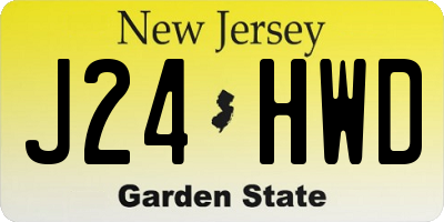 NJ license plate J24HWD