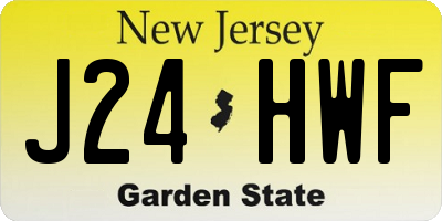 NJ license plate J24HWF