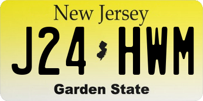 NJ license plate J24HWM