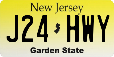 NJ license plate J24HWY