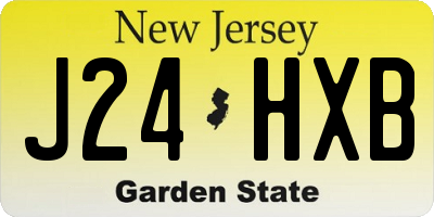NJ license plate J24HXB