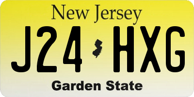 NJ license plate J24HXG