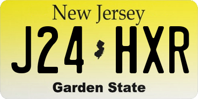 NJ license plate J24HXR