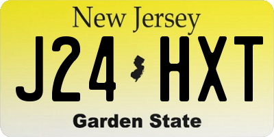 NJ license plate J24HXT