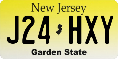 NJ license plate J24HXY